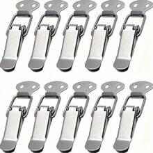 Paquete de 10 Cierres de Palanca con Resorte de Acero Inoxidable Duradero, Hebilla de Bloqueo para Estuches, Cajas, Baúles, Cofres - Para Proyectos DIY & Manualidades - Adecuado para Uso en Exteriores & Interiores - Excelente Regalo para Entusiastas del DIY - 10 piezas - Ver 1