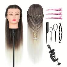 Mannequin Head With Hair, 26'' Training Head Braiding Doll Head For Hair Styling Manikin Cosmetology Mannequin Head Practice Model Head With Clamp Holder - View 8