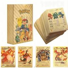 Panini 55pcs Kotak Kartu Anime Pokemon Foil Emas - Koleksi Karakter Pokemon & Ash Kartu Perdagangan Langka untuk Kolektor, Hadiah Ulang Tahun | Set Kartu Foil Hitam & Perak Mengkilap, Hadiah Sempurna untuk Kolektor - Beraneka warna - View 1