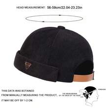 1pc Men's Triangle Logo Corduroy Newsboy Cap, Fashionable Flat Cap, Casual Warm Hat Suitable For Autumn/Winter Travel, Windproof Winter Warmth - Multicolor - View 2