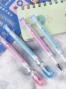1/3pcs Syringe, With Neutral Pen, For Simulating Virus ; Syringe Design, Randomly Distributed Black Signature Pen And Vaccine Pen [Random Chinese And English Version], Suitable For School Supplies, Back To School Season - A - View 7