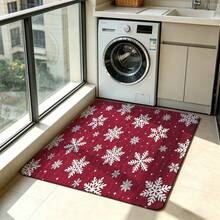 Snowflake Christmas Decor Rug, Machine Washable Non-Slip Indoor Rug, Suitable For Kitchen Bathroom Living Room Bedroom - Multi-color B - View 3
