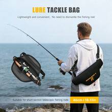 LEOFISHING Lightweigh Fishing Gear Storage Bag Sling Backpack Bag,Used For Storing Telescopic Fishing Rods And Reels Black - Black - View 9