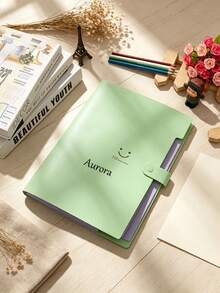 Custom Name Printed Folder, 1pc Personalized Multi-Layer Snap Closure File Organizer, Portable Office & School Stationery Paper Document Storage Folder - Multicolor - View 6