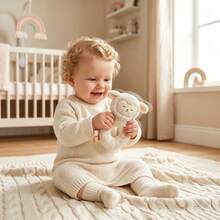 1PC Soft Sheep Plush Rattle For Babies, Infant Handheld Rattle Shaker Toy, Newborn Sensory Toy,Easy Grasp - Multicolor - View 9