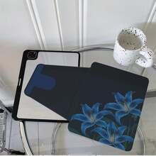 1件深色背景藍百合旋轉平板保護殼，相容 iPad Air 6/5/4 &10 (10.9 吋) - 相容 iPad Pro 2024、Air M3/A16 2025，相容 Galaxy Tab S9 FE/S8 Plus/S7/S10，相容 OPPO Pad，相容 MatePad，相容 Vivo Pad，相容 Honor Pad，相容 Pad - 彩色 - 查看 4