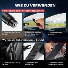 2-Piece Multifunctional Car Safety Hammer Set With Seat Belt Cutter & Glass Breaker – Emergency Escape Tool For Vehicles, Essential For Family Cars & Daily Commuters - A - View 4