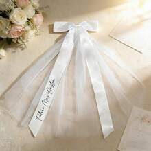 Personalised Silk Wedding Ribbon, Wedding Chiffon Ribbon Name Tag, Ribbon Placecard For Wedding, Bridal Shower Personalised Bow Bridesmaid Gift Patchwork Batting, Cotton Interlining, DIY Crafts Fabric, Sewing Accessories, Quilting Material, Adhesive - Multi-color - Veil - View 7