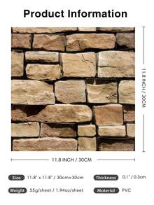 1/10/20Pcs 3D Faux Stone Wall Stickers, Peel And Stick Wall Panels, Self Adhesive Decorative Wall Tiles For Home Interior Decor - Wall Stickers - View 5