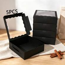 5PCS/8"X8"X2.5" Baking Boxes With Window, Suitable For Pies, Chocolate Raspberries, Detachable Heart-Shaped, Cookies And More - View 12