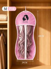 1pcMinimalist Style Non-Woven Fabric Wig Storage Bag, With Clear Transparent Window And Zipper Closure, Hanging Design For Wig Protection And Organization, Wig Dust Cover Pouch, Ideal For Bedroom Closet, Salon Use In All Seasons - Multicolor - View 13