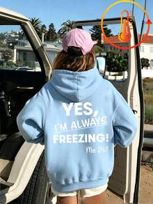 Tween Girl Fun Print Pullover Sweatshirt, Warm And Comfortable Thermal-Lined Pullover Sweatshirt For Autumn/Winter - Baby Blue - View 1