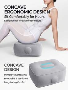 1pc Inflatable Height-Increasing Seat Cushion And Travel Foot Pillow, One-Touch Inflating Adjustable Seat Height Booster, Portable Airplane Leg Support Air Pillow, Stadium Spectator Height-Increasing Pad, Travel Outdoor Essential - Multicolor - View 4