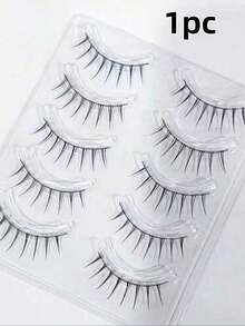 5 Pairs Korean Style Fairy-Like Girl Group Style Full Strip False Eyelashes, Black Eyelash Stem, Thin And Defined, Clear Upper Eyelashes, False Eyelashes, Halloween, Cat Eye Eyelashes, Festival, Winter, Natural False Eyelashes, Self-Adhesive, Autumn Outfit, Fairy Eyelashes, Makeup Artist Supplies, Full Strip False Eyelashes, Eyelash Tips, Eyelashes, Cosmetics, Eyelash Clusters, Accessories, Halloween Cosplay, Accessories, Women's Accessories, False Eyelash Strips, Millennium, High Quality Natural Eyelashes, Strip False Eyelashes - Multicolor - View 12