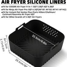 Square Silicone Air Fryer Liner, Reusable Silicone Air Fryer Liner, Silicone Air Fryer Mat, Air Fryer Accessory, Kitchenware, Can Replace Disposable Baking Paper. - View 6