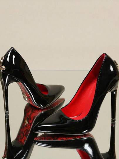 2026 New Arrival Women's Pumps, 10cm Metal Scepter Heel, R‑Style Pointed Toe,  Printed Sole