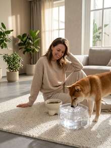 Pet Floating Bowl, Non-Sticking Design, Transparent Floating Water Dispenser, Suitable For Cats And Dogs, Anti-Splash Pet Water Bowl, Suitable For Bichon Frise, Small And Medium Pets. Cat. Cat Gift - 2000ml - View 3