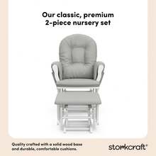 Storkcraft Premium Hoop Glider & Ottoman, Natural/Beige - White/Light Gray - View 5