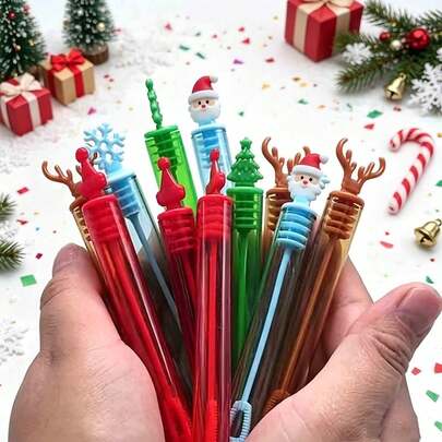 somoving 20 piezas de varitas de burbujas navideñas, decoraciones navideñas, sin líquido, recuerdos para fiestas infantiles, regalos de cumpleaños para niños, juguetes para caja de tesoros del aula, juguetes para niños y niñas, rellenos para bolsas de regalo, rellenos para piñatas, juguetes para exteriores, regalos al por mayor (aleatorio)