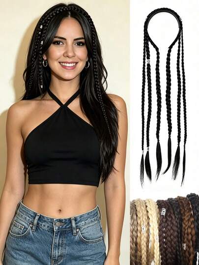 Long Braided Hair Band, Bohemian Style Hair Accessory