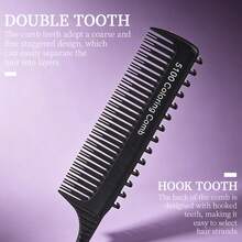 Modern Elegant Unisex Layered Highlight Comb, High-Quality Heavy-Duty Craftsmanship Comb - Black - View 3