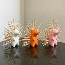 2pcs Collectible Decor - Cute Hedgehog Toothpick Holder, Animal Shaped Toothpick Box, Desktop Organizer, Kitchen Countertop Decoration, Dining Table Toothpick Storage Box, Home Decor Gift, Creative Kitchen Accessory - View 2