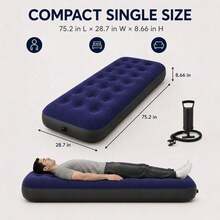 Extra Large Inflatable Mattress, Outdoor Air Mattress, Home Mattress, 38.98 Inch Portable Air Mattress, PVC Material, Lightweight Air Bed, Suitable For Camping, Home And Guest Hosting - A - View 7