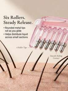 Pink Ball-Tip Scalp Oil Applicator Comb, Scalp Oil Dispensing Hairbrush, Suitable For Home, Travel, Salon And Daily Use. Essential Oil Hair Care Comb. Comb + Dropper (Randomly Shipped One Style) - Multicolor - View 11