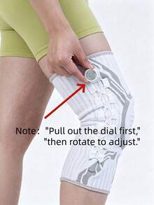 1PC Adjustable Rotary Knob Compression Knee Sleeve, Anti-Slip Sports Knee Brace For Fitness, Basketball And Outdoor Activities, Button Rotation Needs To Be Pulled Out, Halloween Gift - Multicolor - View 3