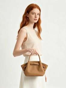 JP Dumpling Bag 女款 JH30692 Hana 小號新款女包 單肩斜跨手提多用途 通勤上班 外出購物約會 小托特包 輕量耐用 麂皮 高顏值 百搭 - 卡其色 - 查看 7