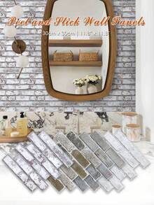 1/10/20Pcs Faux Brick Wall Panels, 3D Peel And Stick Brick Wall Tiles ...