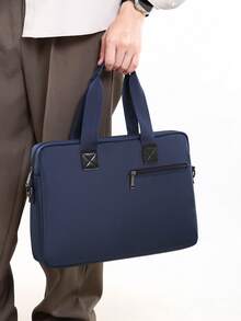 Men's Business Oxford Fabric Handheld Briefcase, Wear-Resistant Large Capacity Detachable Shoulder Strap Crossbody Bag, Workplace Commute Travel Storage A4 Document Laptop Bag, Minimalist Business Commuter Shoulder Bag - A - View 4