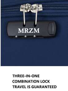20/24/28 Suitcase, Hardshell/Softshell, Impact-Resistant, Expandable Section For Extra Capacity, Trolley Case, Storage Case, Carry-On, Checked Luggage - Navy Blue - View 5