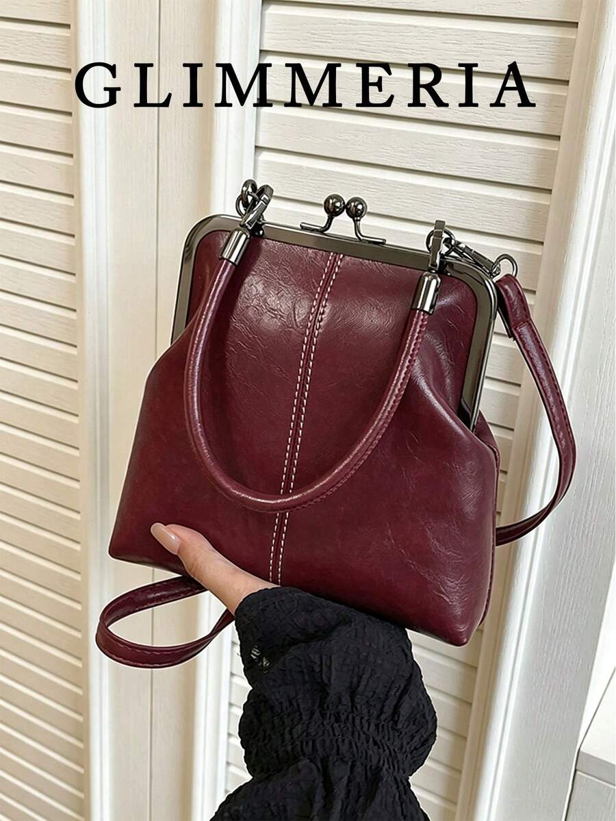 2025 New Retro Fashion PU Material Handbag, Detachable Women's Shoulder Bag With Button Closure Wallet