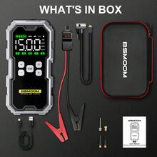 Car Jump Starter With Air Compressor LCD Screen 21800mAh Portable Booster Charger 6000A Powerful Car Battery Starting Devi - Black - View 8