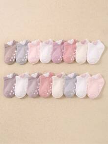 12 Pairs Random Toddler Non-Slip Short Socks, Baby Walking Socks Soft Comfortable Fabric, Multi-Color Non-Slip Socks, Breathable Non-Slip, Suitable For Baby Crawling And Walking - Multicolor - View 3
