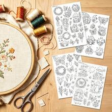 DIY Embroidery Stabilizer, A4 Size Self-Adhesive Water Soluble Non-Woven Auxiliary , Butterflies And Flowers Design, For Beginner's To Use In Embroidery Projects - 21x29.7cm/8.26x11.7in - View 5