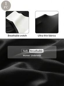 MEIYATING 1pc Women's High Waist Tummy Control Panties, Mesh Criss-Cross Ice Silk Seamless Triangle Panties, Body Shaping & Butt Lifting - Black - View 5