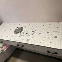 Mousepad Kulit PU Besar Motif Kucing Kecil Lucu Kawaii, Alas Meja Motif Hati dan Not Musik Titik-titik Abu-abu, Anti Air, Anti Gores, Anti Selip untuk Keyboard dan Meja, Cocok untuk Kamar Tidur Anak Perempuan, Ruang Belajar, dan Asrama Mahasiswa. - View 5