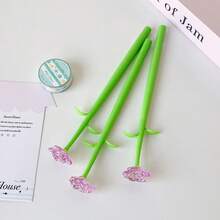 Cartoon Girl Heart Style Realistic Rose Flower Neutral Pen, Replaceable Refill, Journaling Pen, Christmas Valentine's Day Student Gift Pen - A - View 11