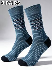 1 Pasang Kaos Kaki Pria Motif Huruf Kreatif Setinggi Betis, Pola Unik dan Menarik, Hadiah Seru untuk Para Pekerja Keras, Bernapas dan Nyaman, Kasual Unisex, Cocok untuk Pesta, di Rumah, Hadiah, dan Pemakaian Sehari-hari - MultiWarna - View 7