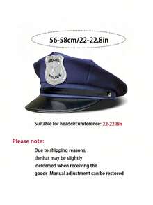 Cosplay Police Hat Set, Party Hat, Valentine's Day Hat Set, Cosplay Handcuffs, Cosplay Prop Stick, Halloween Gift Hat, Suitable For Theme Party, Party Costume, Police Style - Multicolor - View 7