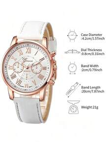 3pcs Women'S Fashion Business Sports Quartz Watch Set, Comfortable Strap, Stylish Classic Watch Suitable For Daily And Special Occasions - Multicolor - View 5