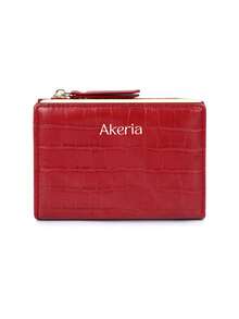 New Women's Short Zipper Bifold Wallet Gift Box, Large Capacity Premium Card Holder Coin Purse For Girlfriend - Red - View 11