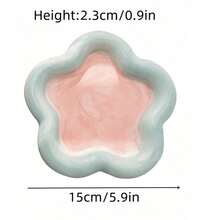 2Dins Dreamy Tie Dye Gradient Flower Acrylic Faux Ceramic Glossy Petal Decor, Dual Color Options, Exquisite Desktop Soft Decoration Ornament, Soft Gradient Color Palette With Floral Design, Suitable For Vanity, Desk, Entryway, Bedroom Nightstand, Photogenic And Easy To Create Ins-Style Healing Home Decor - A - View 6