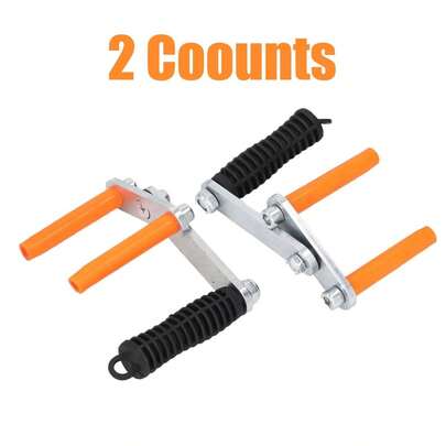 Heavy-Duty Lifting Clamp With Rubber Non-Slip Pads & Handle - 2-Piece Set Beam Clamp For Glass, Ceramic Tile, Wood Board Installation Hand Tool