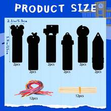 12pcs DIY Scratch Art Bookmark Set, Cartoon Shaped Scratch Paper Handmade Craft Kit, Party Favor Gift - A - View 6