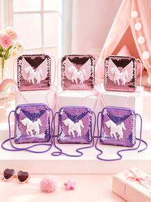 1pc Unicorn Crossbody Bags, Holiday Small Gift Wallets Party Gifts, Birthday Christmas Coin Purses - Multicolor - View 2