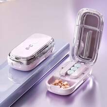 Portable Precise Pill Cutter, Can Cut Tiny Pills Evenly Into Half, One-Third And One-Fourth, Travel Pill Box, 4 Colors Available: Pink, Green, Black, Cream White - Multicolor - View 11