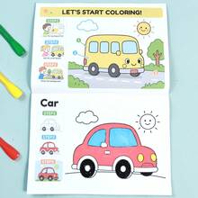 Children's Step-By-Step Coloring Book Farm Animals Cars Bus Simple Tracing Coloring Book Large Pattern Thick Lines Easy To Color Practice Workbook Back To School Learning Supplies Student Holiday Learning Gift - Multicolor - View 8